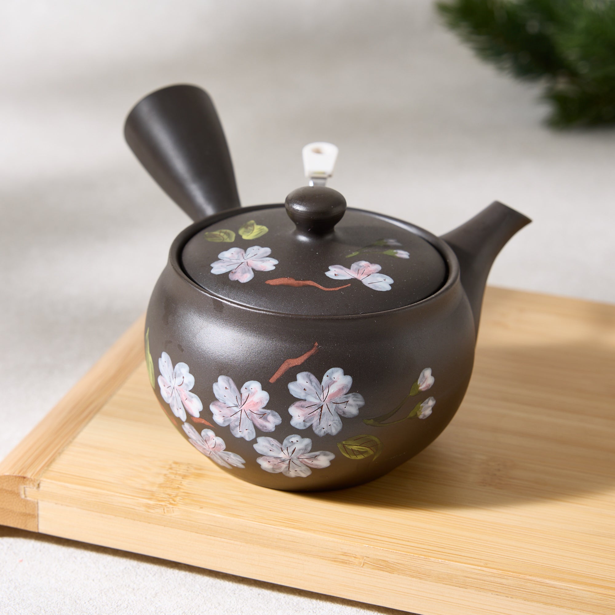 Hand-drawn Sakura Kyusu Teapot