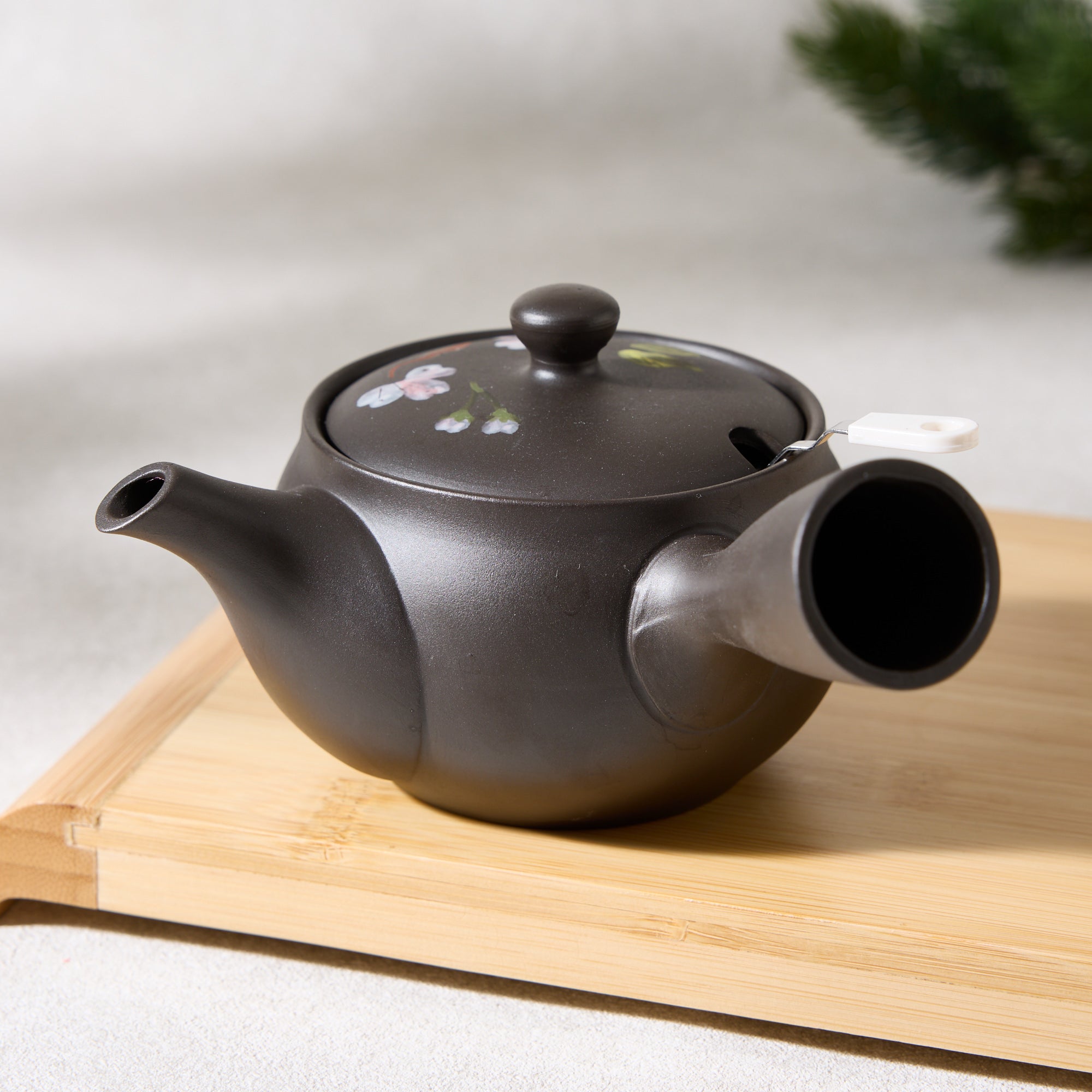 Hand-drawn Sakura Kyusu Teapot
