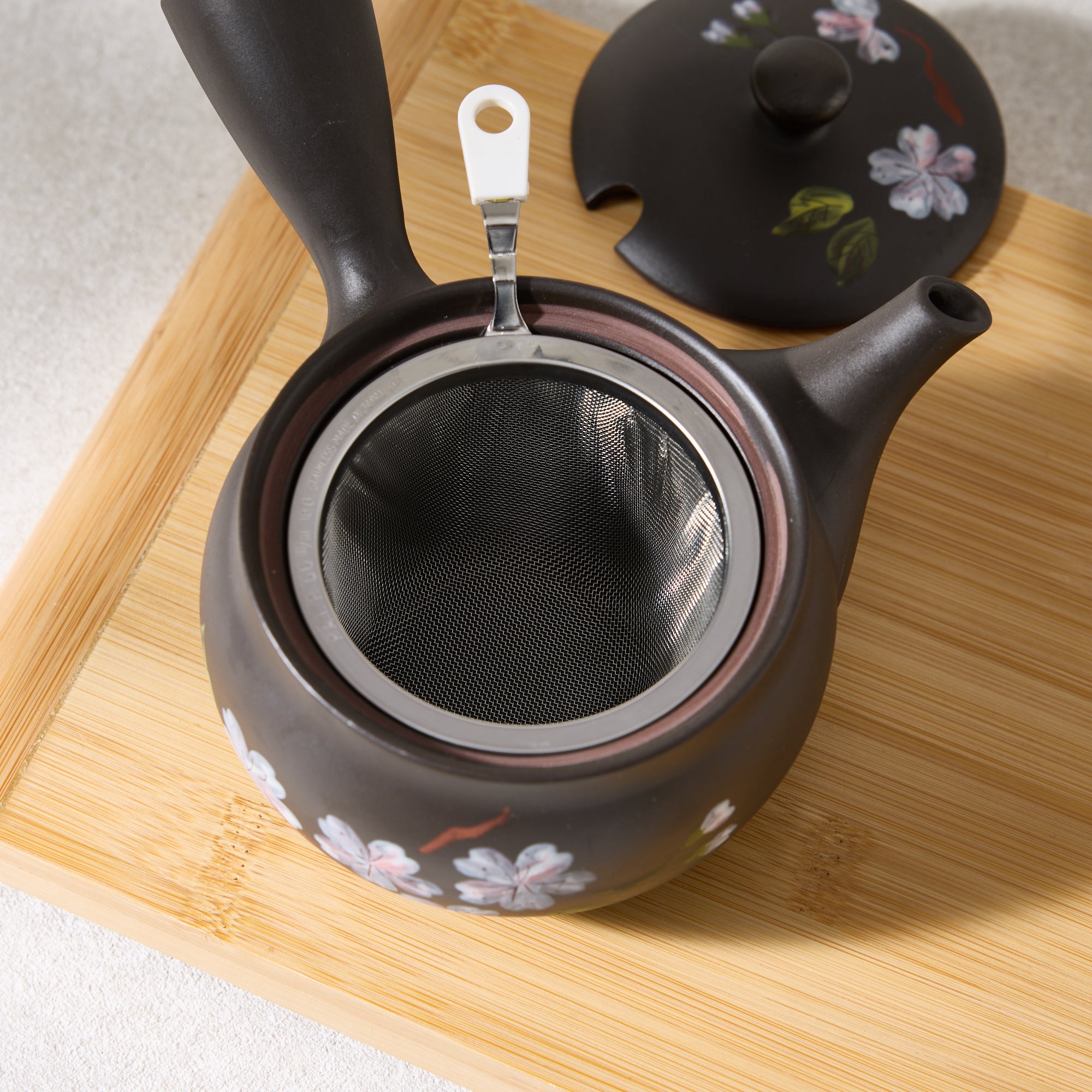 Hand-drawn Sakura Kyusu Teapot