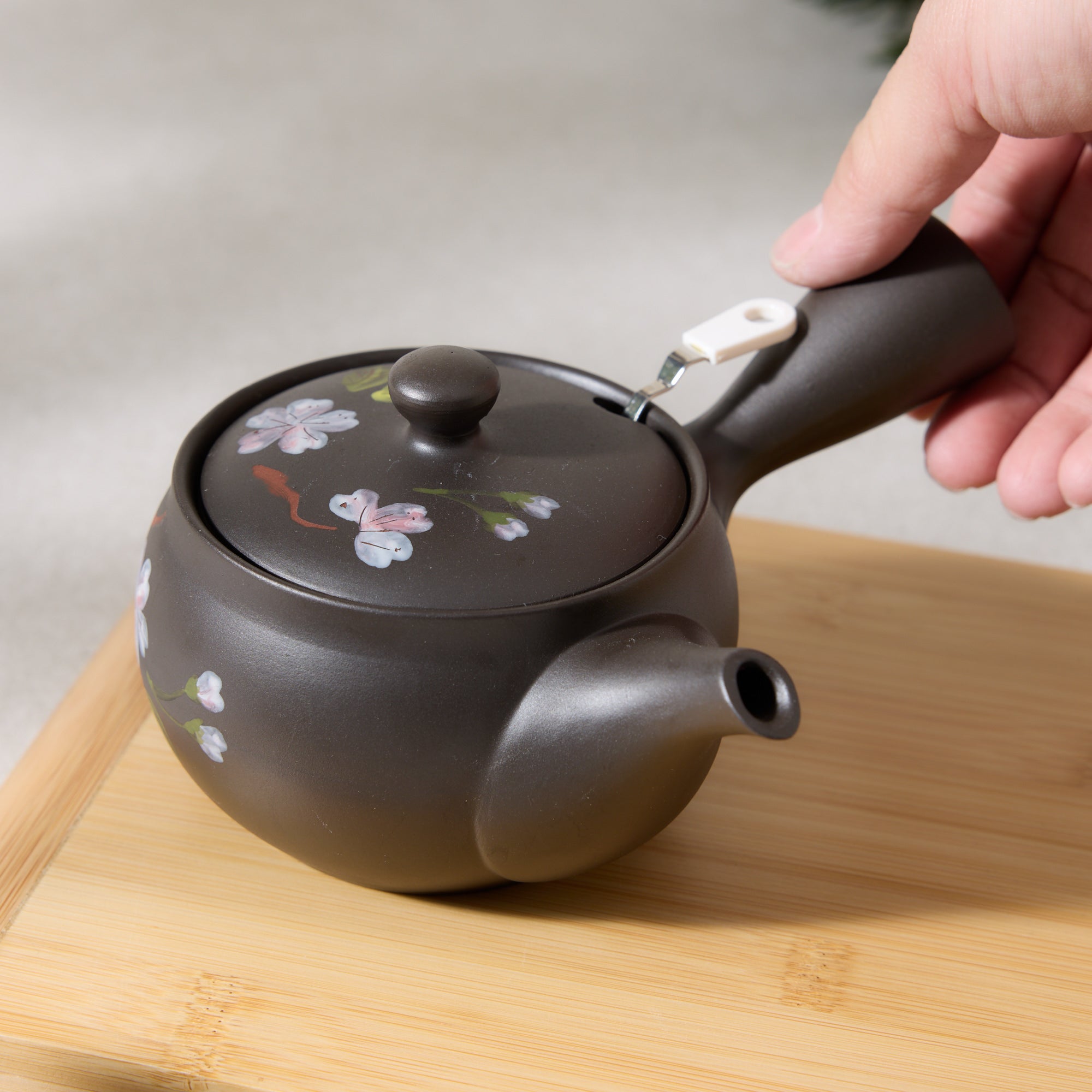 Hand-drawn Sakura Kyusu Teapot