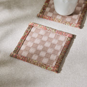 Japanese Tatami Coaster – Pink Ichimatsu