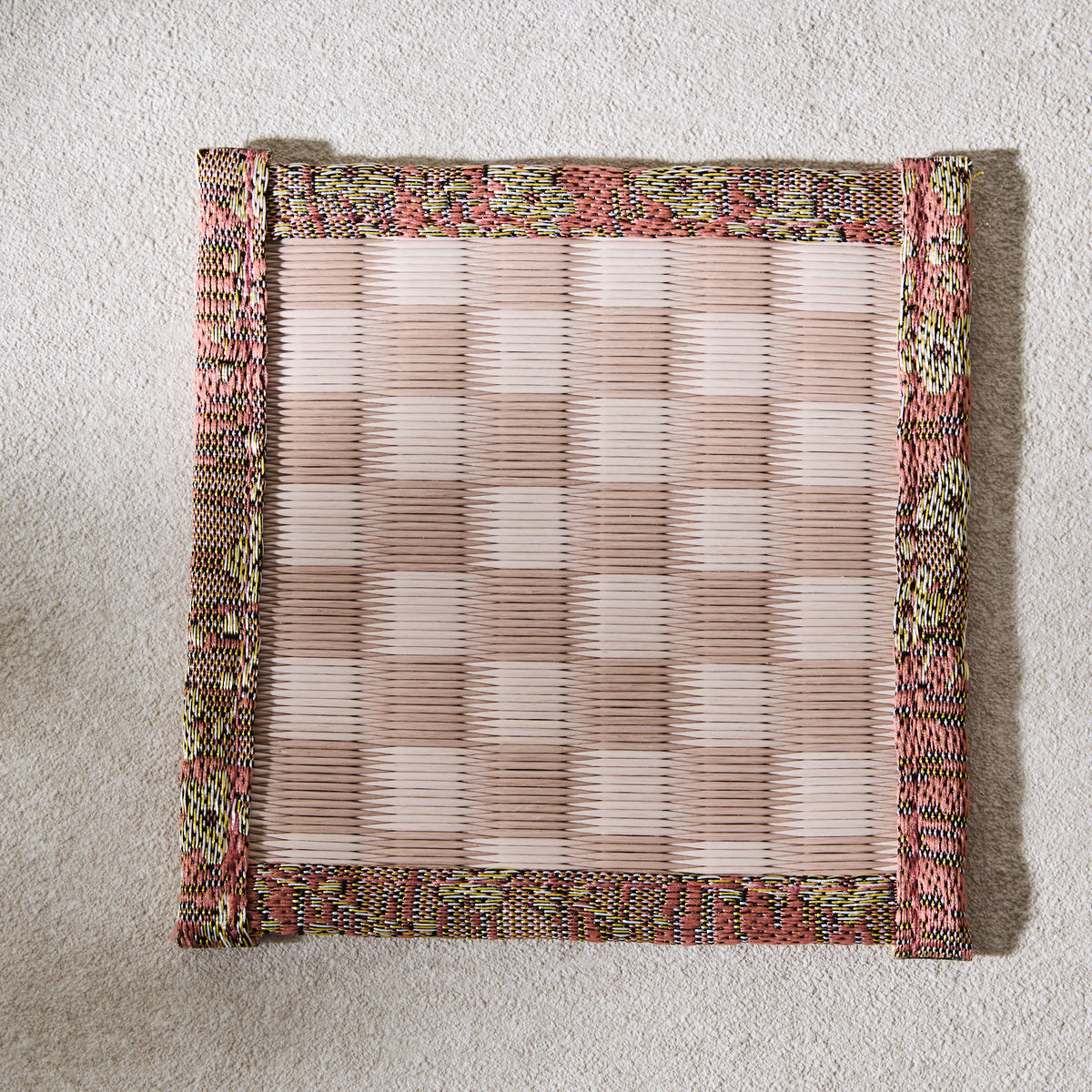 Japanese Tatami Coaster – Pink Ichimatsu