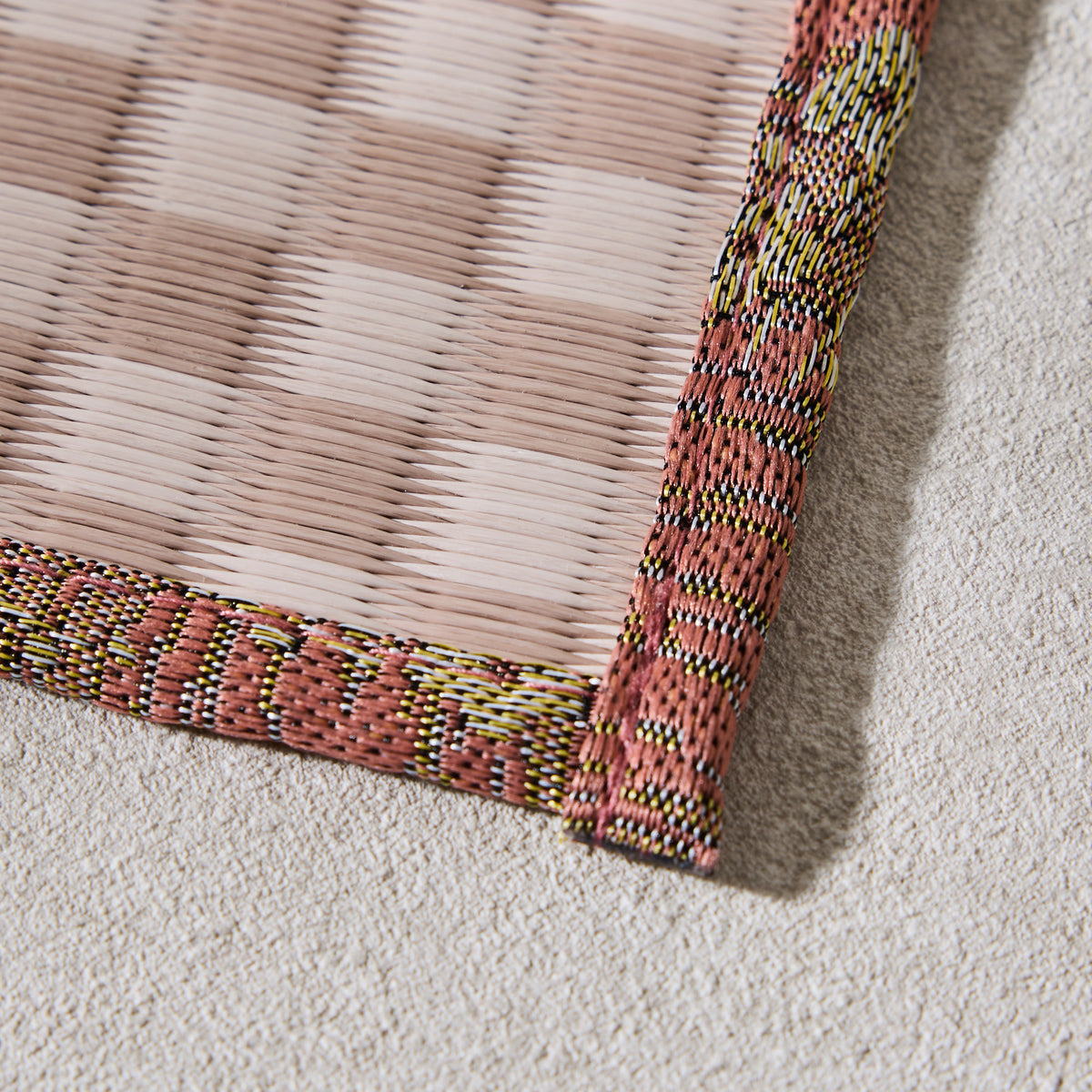 Japanese Tatami Coaster – Pink Ichimatsu