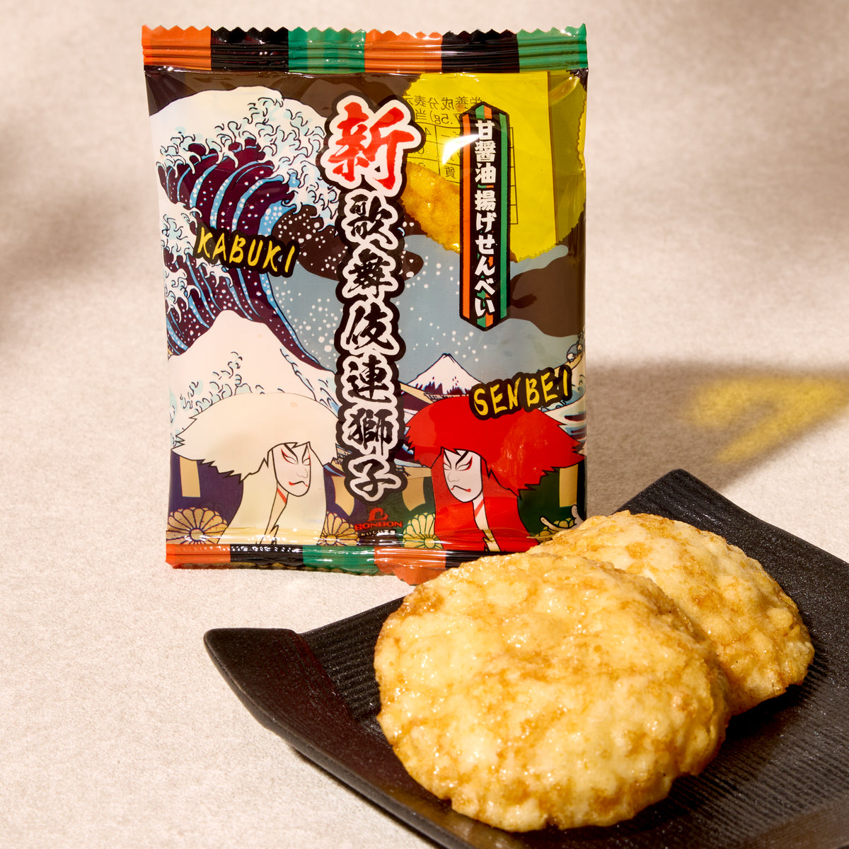 New Kabuki Lion Dance Rice Crackers  (10 pieces set)