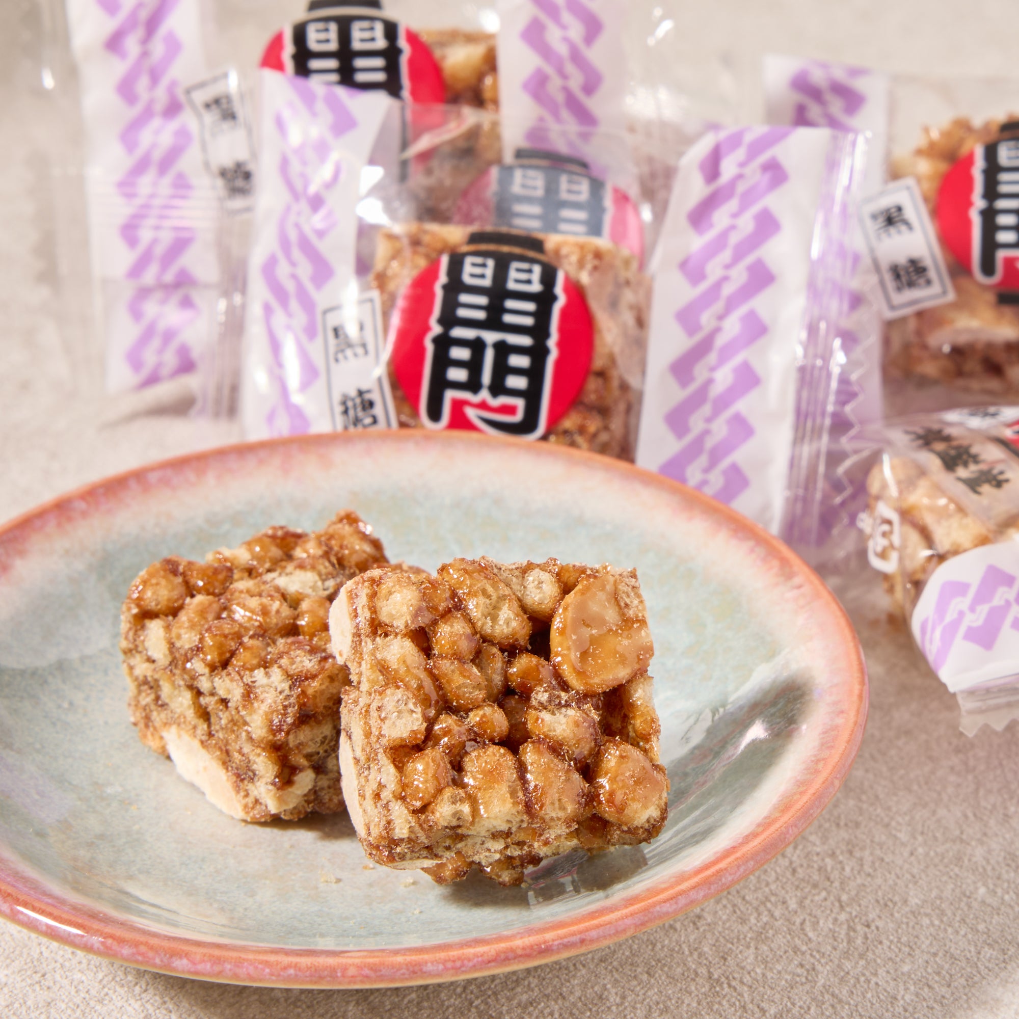 Kaminari Okoshi (Kokuto Brown Sugar) (10 piece set)