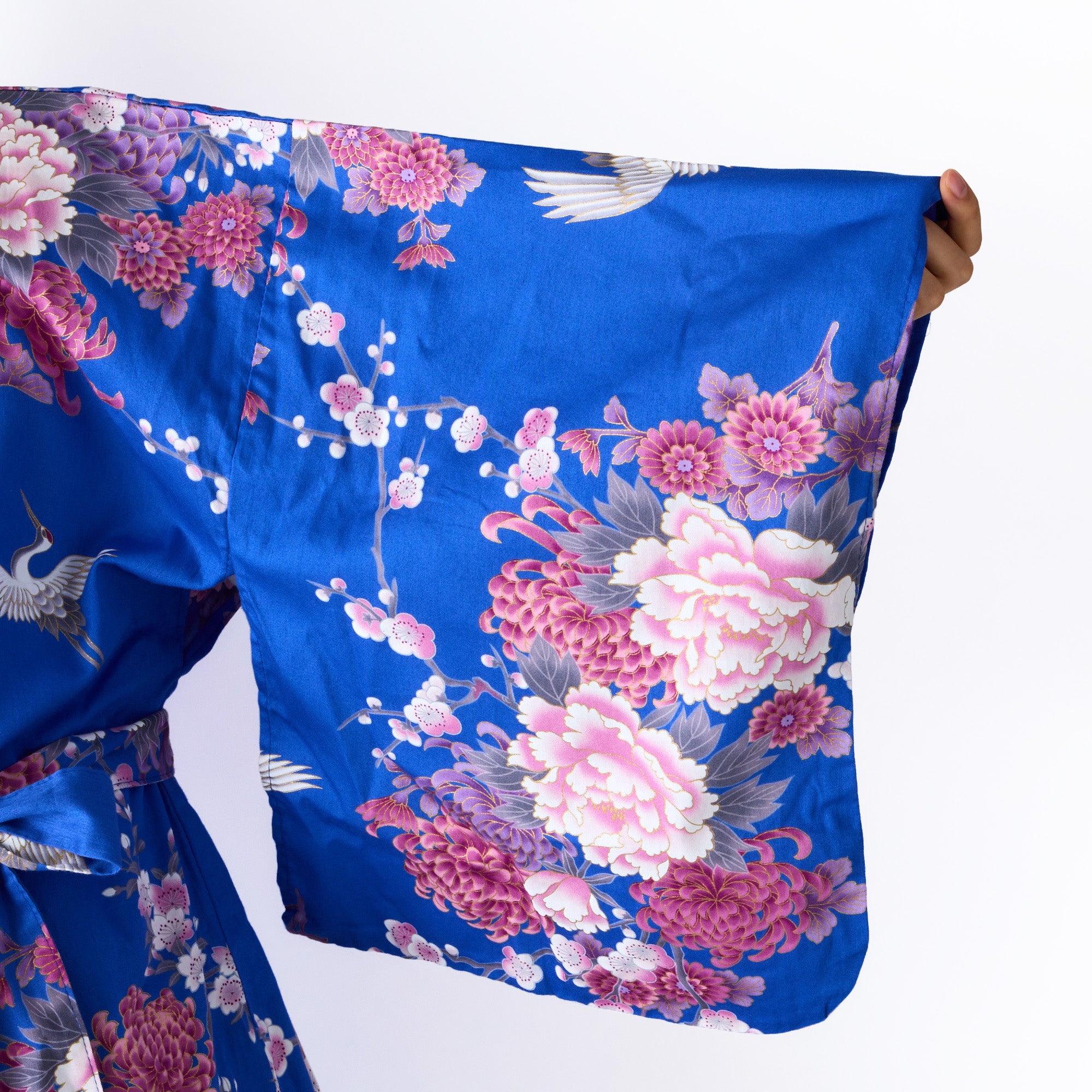 Japanese Kimono Robe (Cherry Blossoms & Crane)