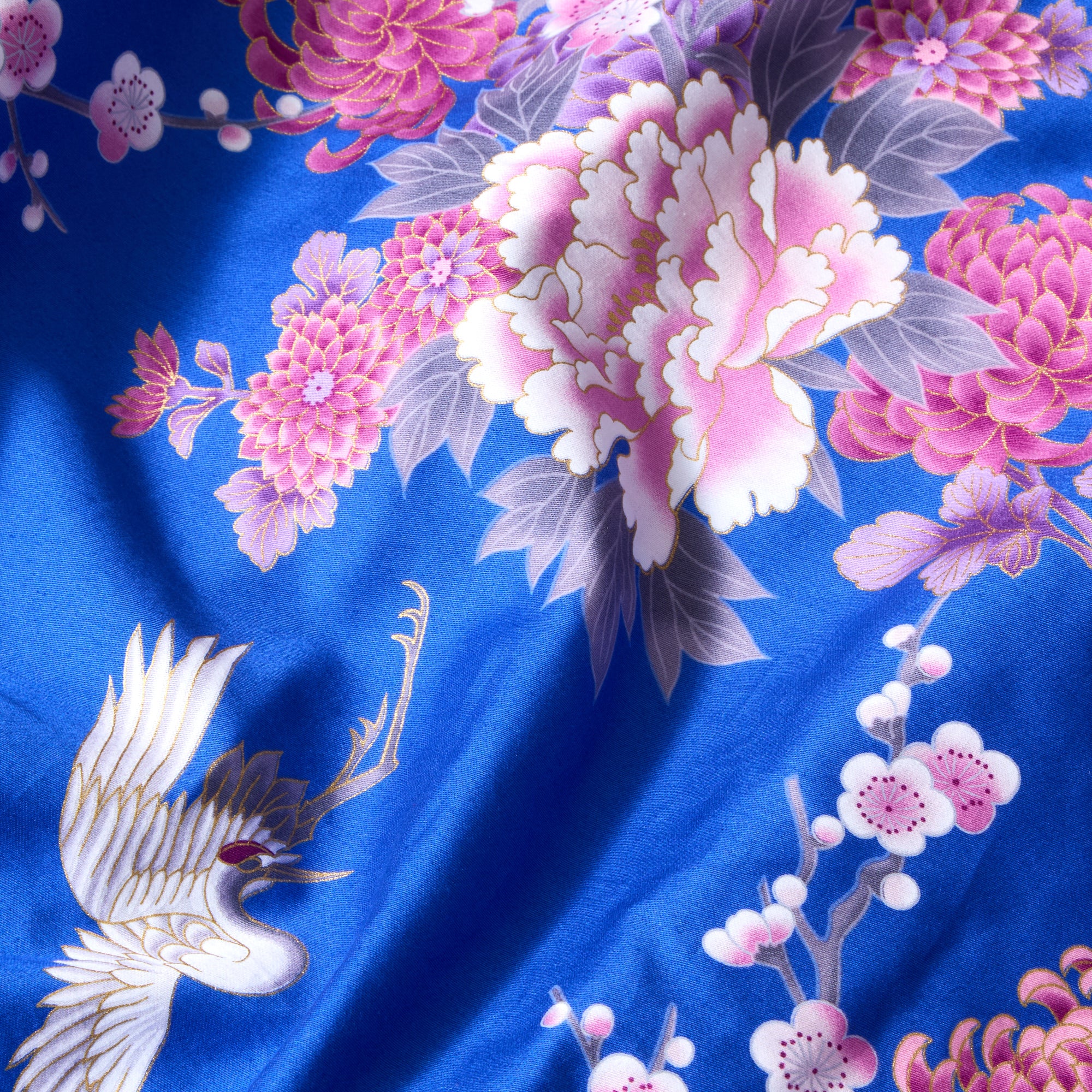 Japanese Kimono Robe (Cherry Blossoms & Crane)