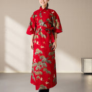 Japanese Kimono Robe (Pine & Cranes)