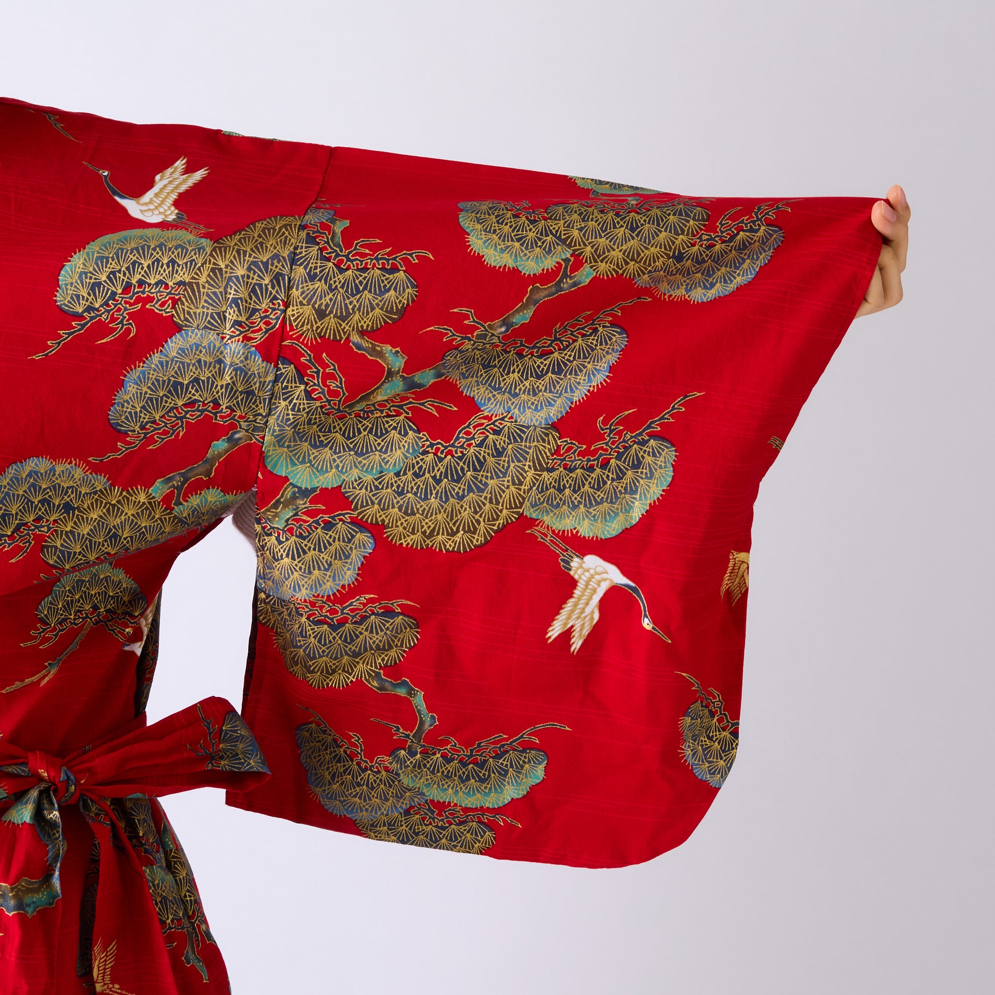 Japanese Kimono Robe (Pine & Cranes)