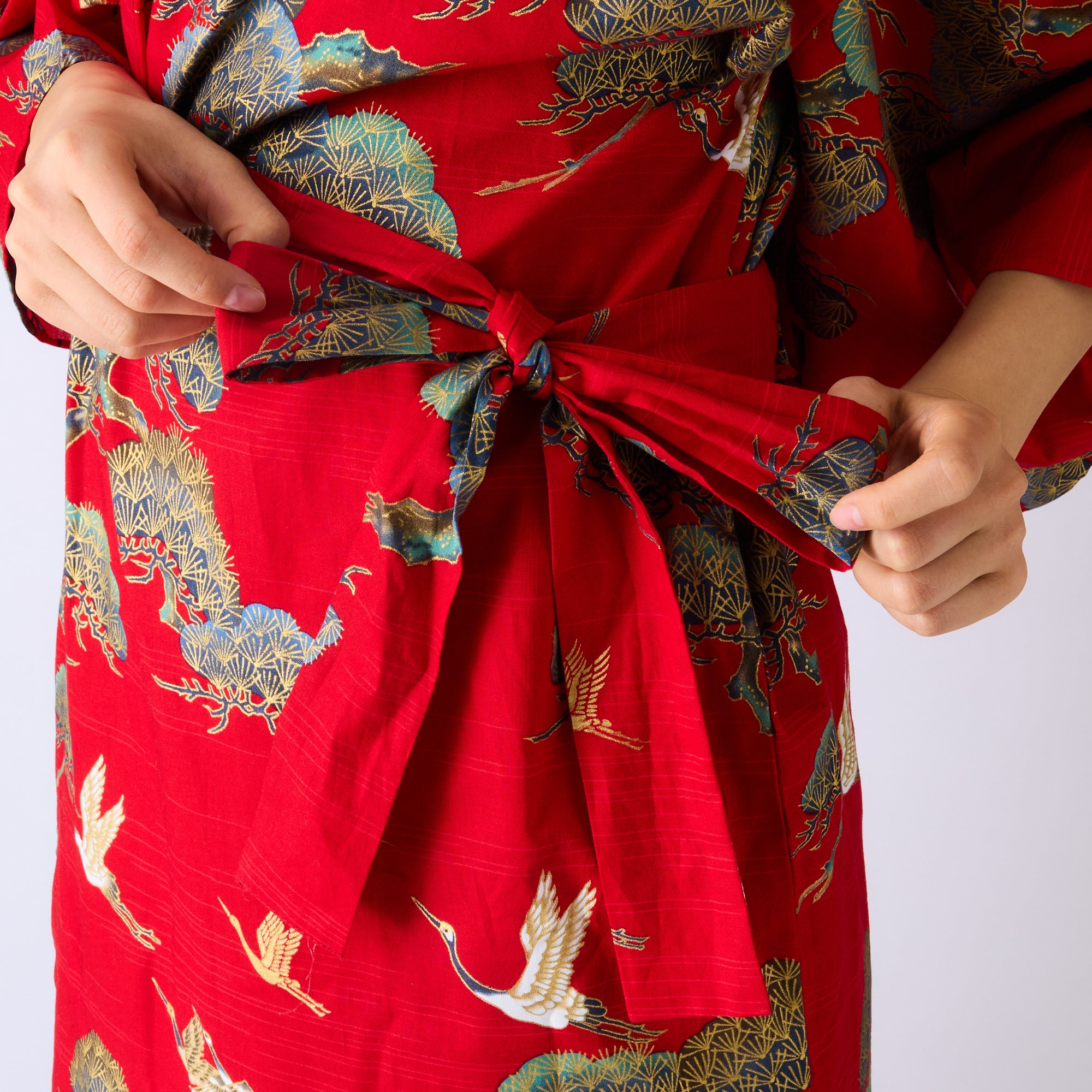 Japanese Kimono Robe (Pine & Cranes)