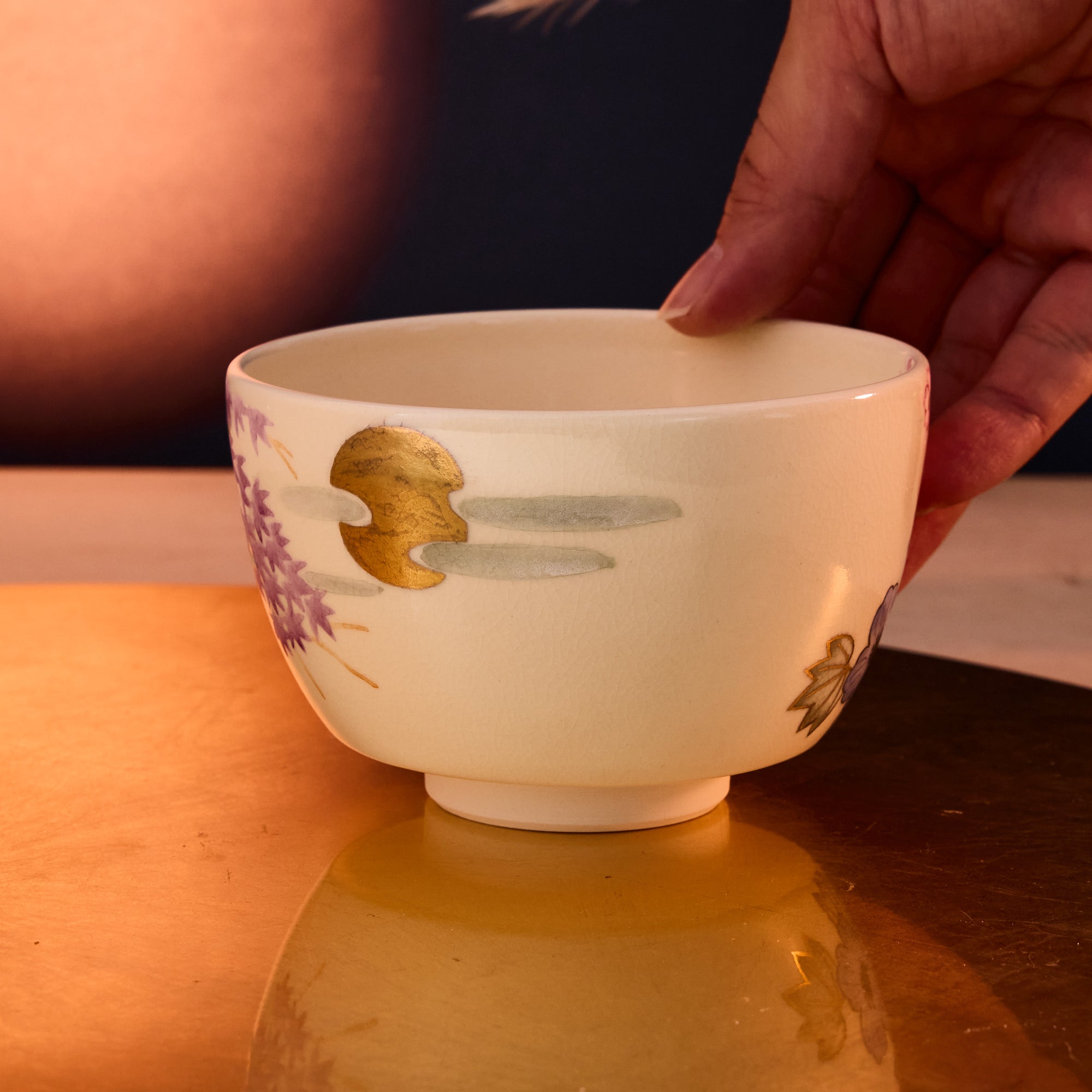 Spring Flowers & Autumn Moon Matcha Bowl