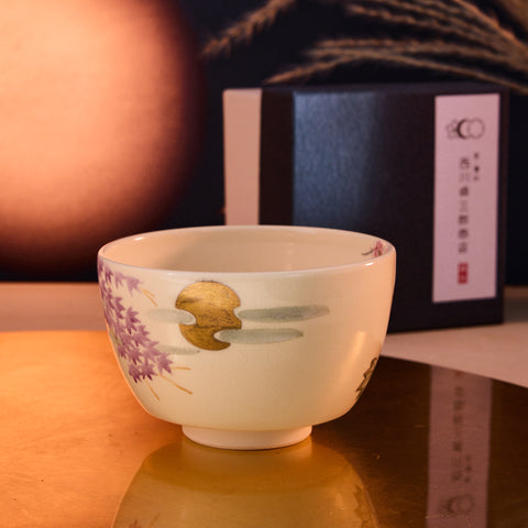 Spring Flowers & Autumn Moon Matcha Bowl
