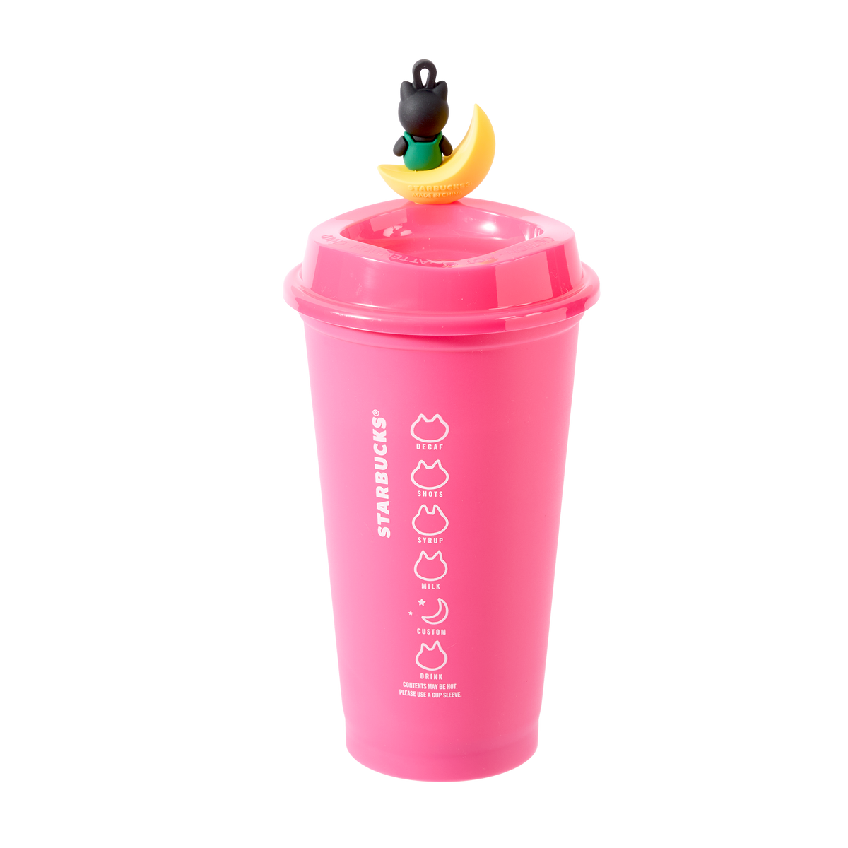 Starbucks Halloween 2026 Color-Changing Pink Cat Cup with Bearista Cat Drink Hole Cap