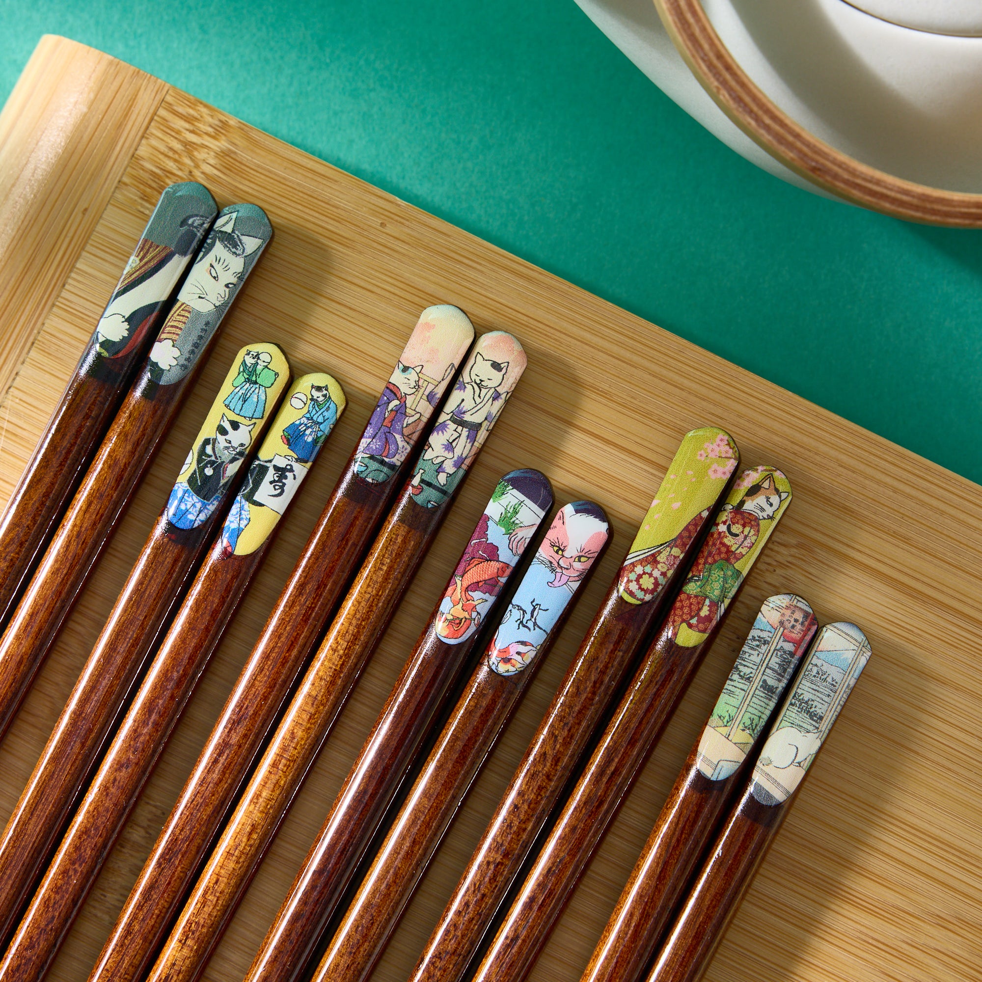 Ukiyo-e Cat Chopsticks - Cat  & Goldfish