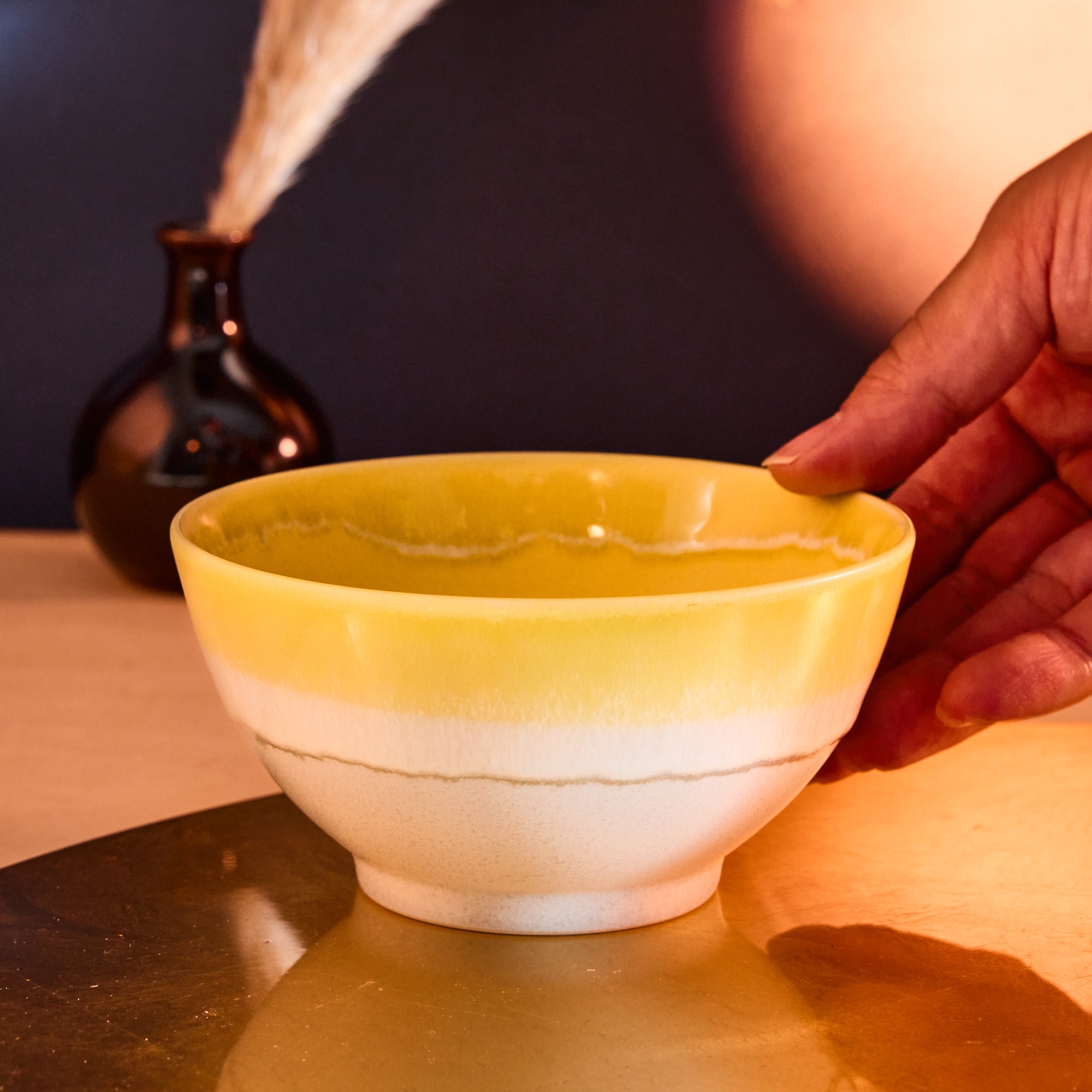 Yellow Mino Ware Matcha Bowl
