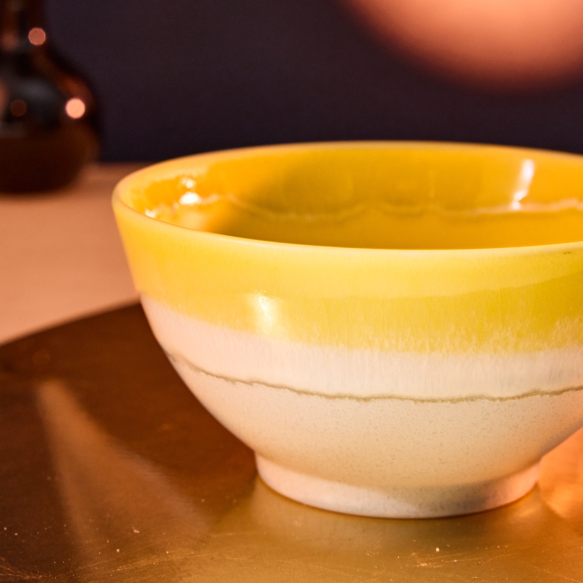 Yellow Mino Ware Matcha Bowl