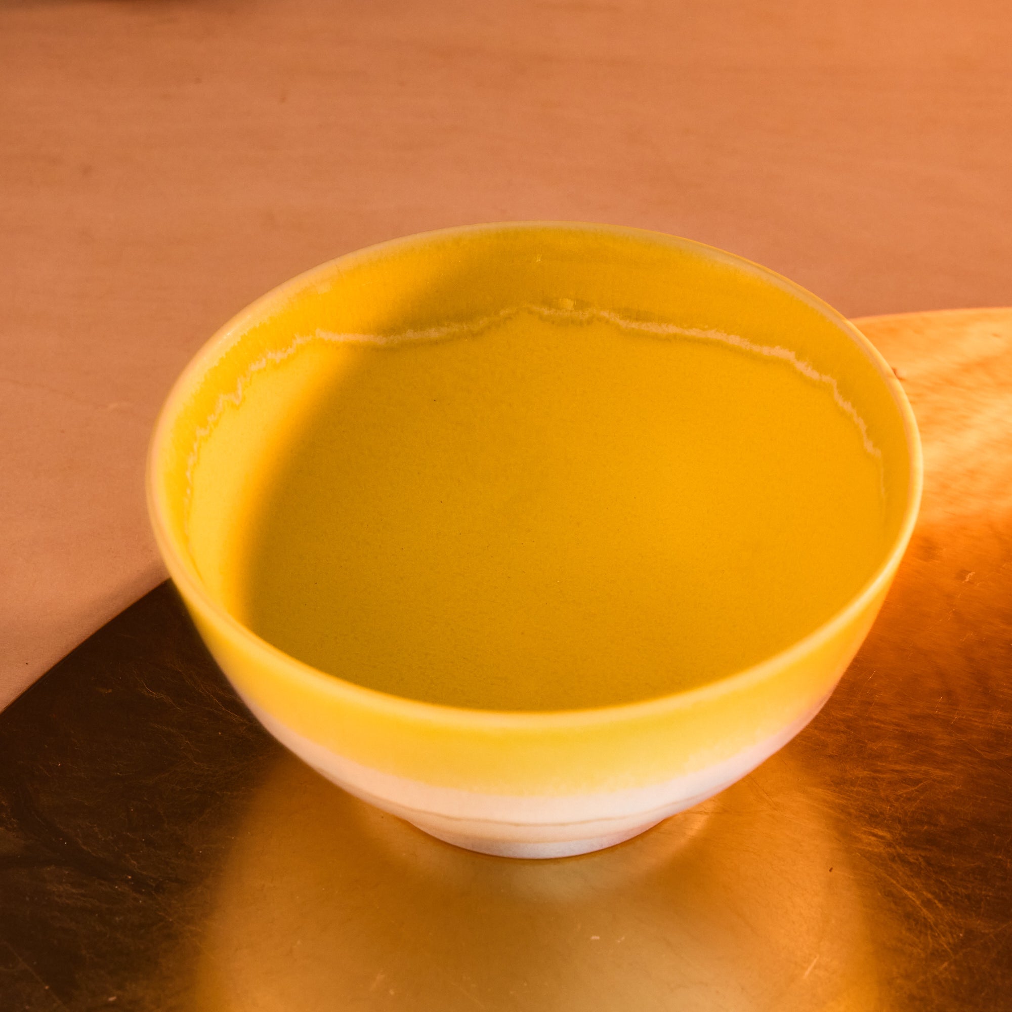 Yellow Mino Ware Matcha Bowl