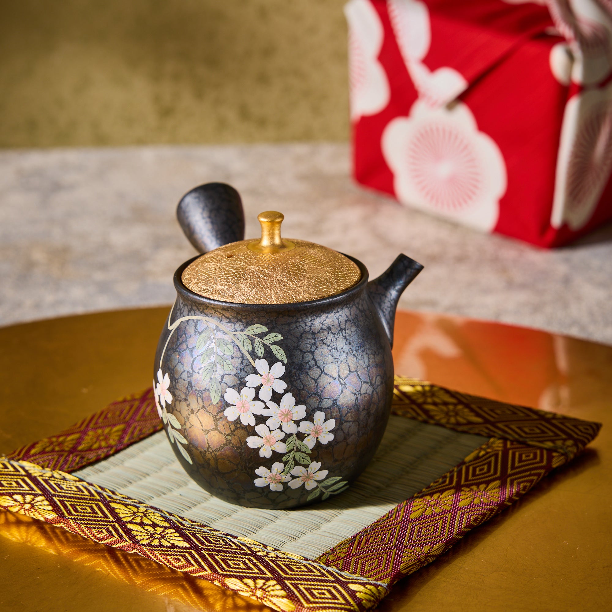 Shoryu Tokoname Ware Sakura Teapot