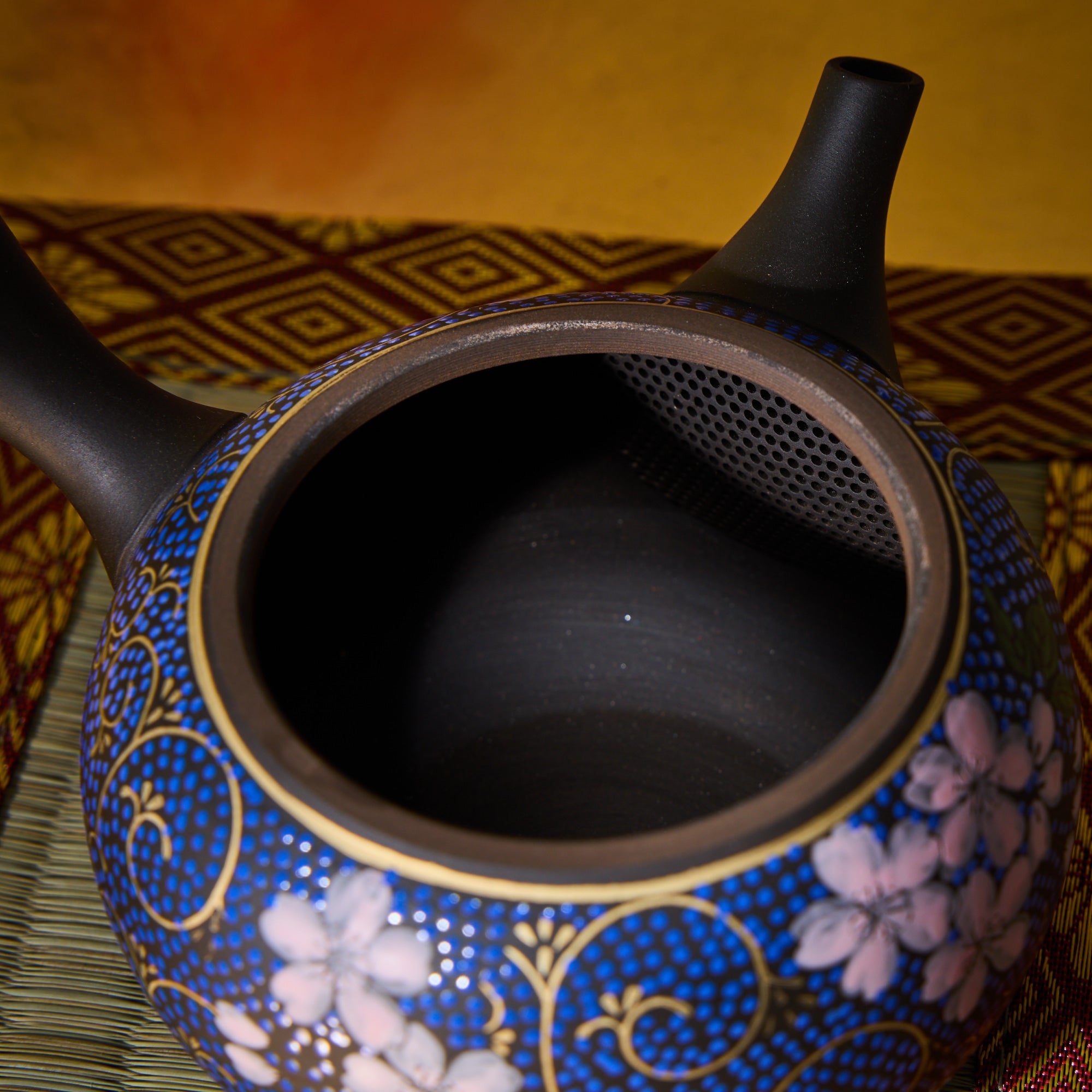 Blue Sakura Karakusa Tokoname Ware Teapot