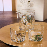 Wind God and Thunder God Glass Sake Set