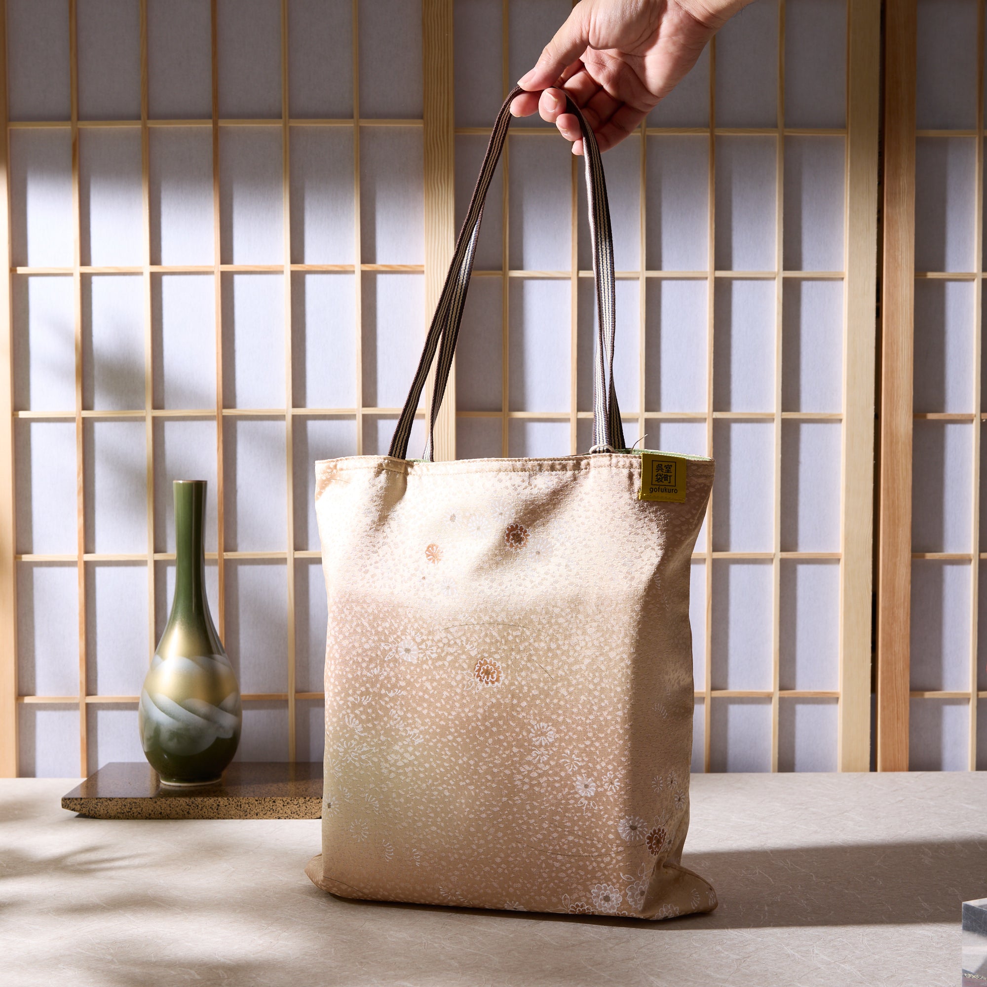 Upcycled Kimono Tote Bag