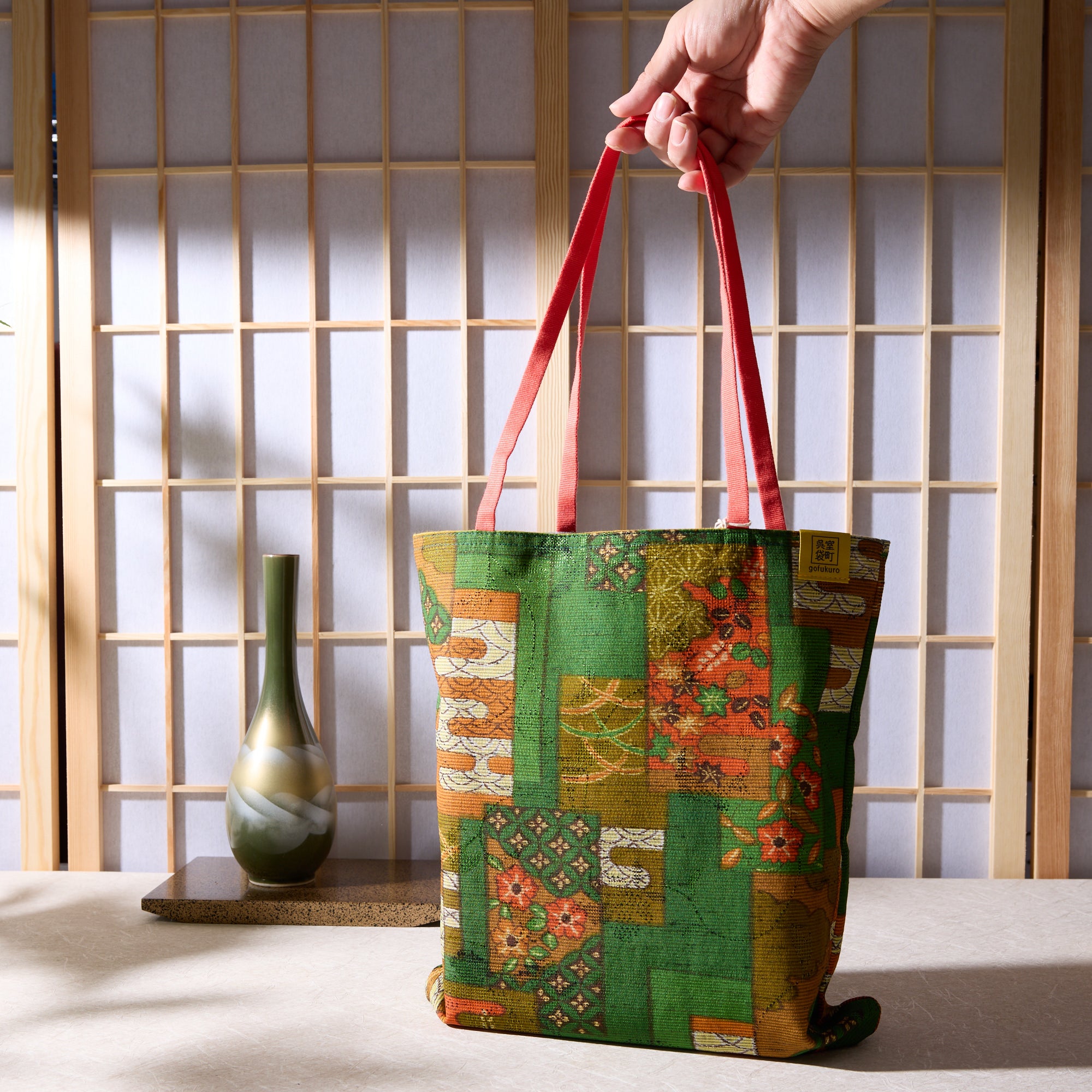 Upcycled Kimono Tote Bag