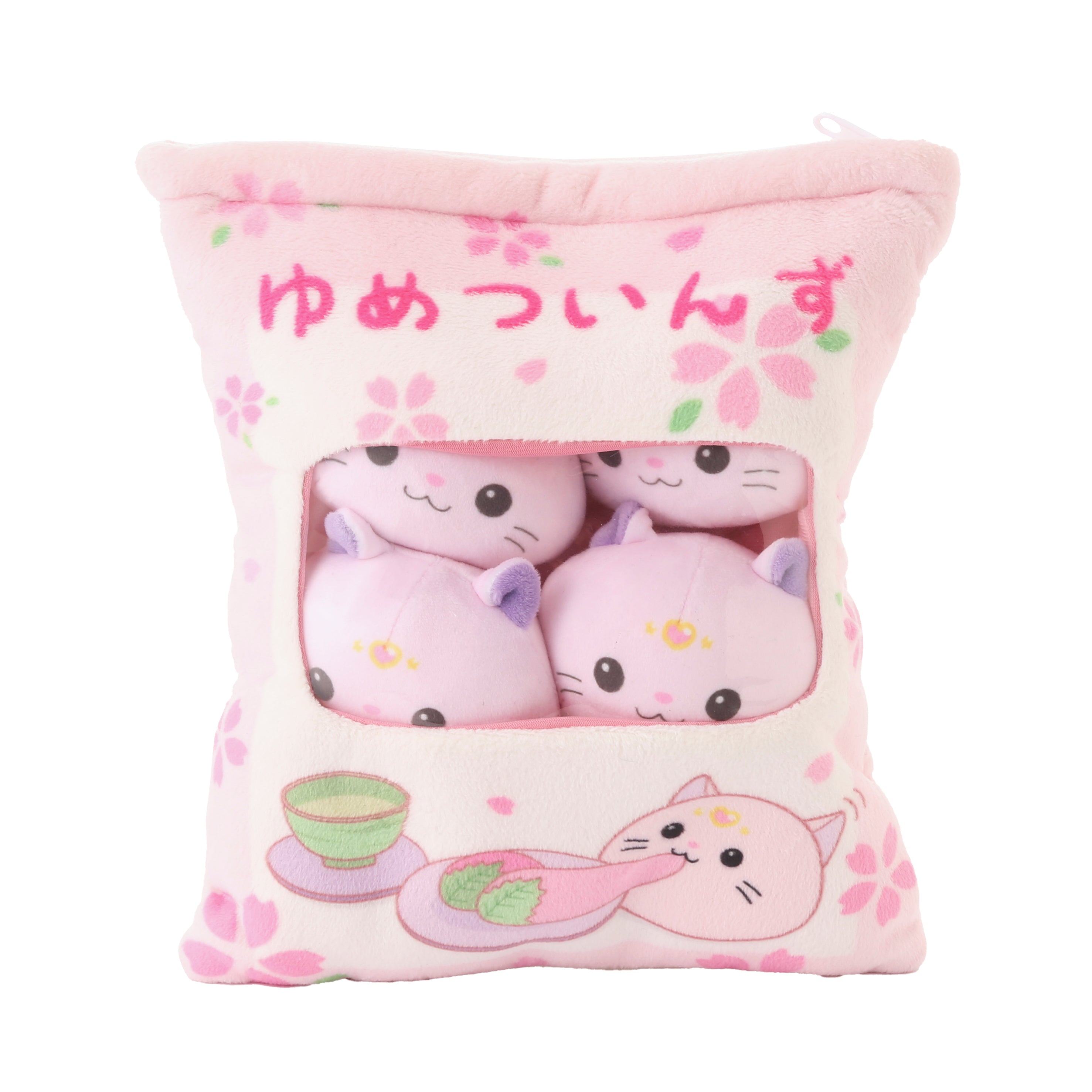 YumeTwins Original Magical Nyan Nyan Sakura Mochi Plushie Snack Bag