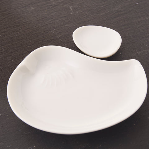 Mandarin Duck Plate & Chopsticks (White)